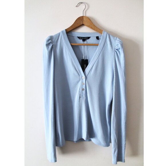 Veronica Beard Dekalb Puff Sleeve Top / Medium / Ice Blue - Picture 4 of 7